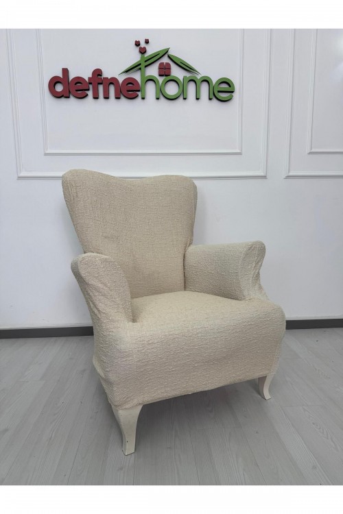 Döşemelik Kumaş Düz Keten Lastikli Kayma Yapmayan 1  Adet Berjer Koltuk Örtüsü