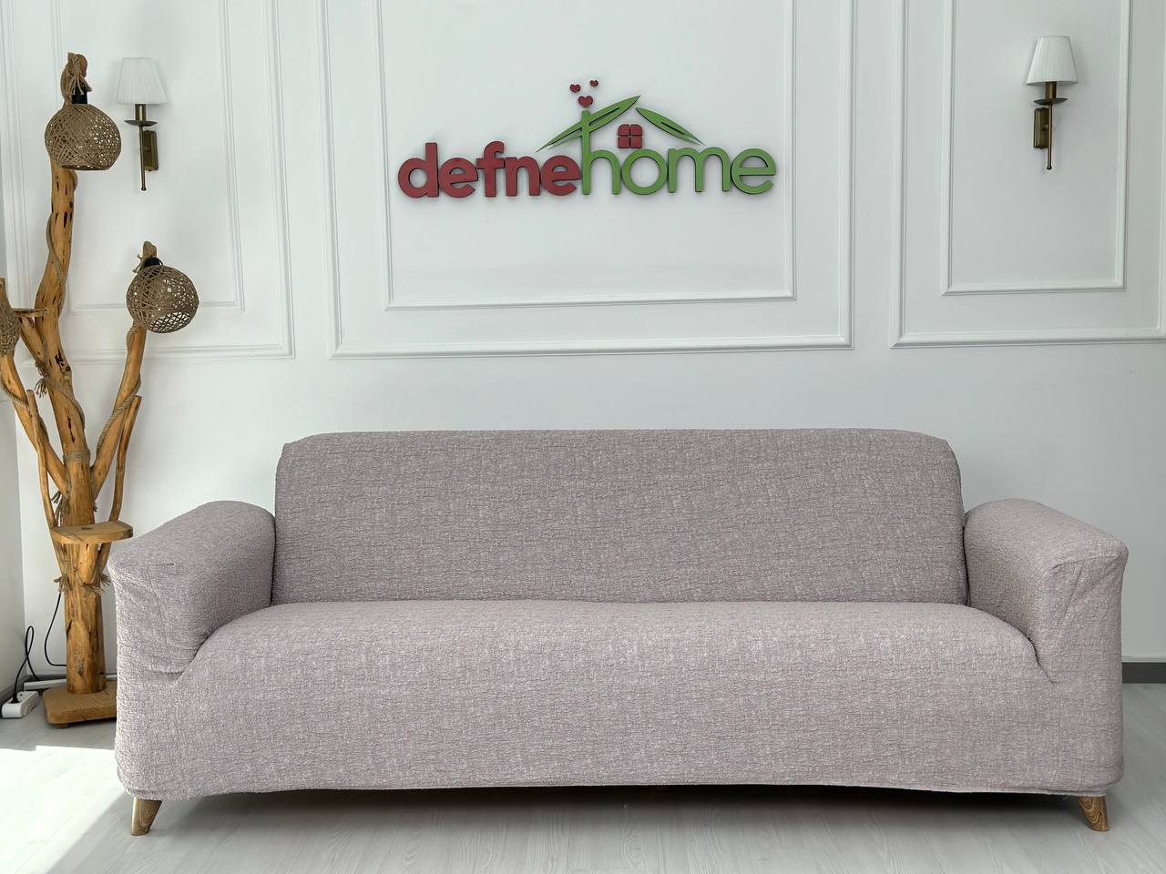 Lüks Likra Döşemelik Kumaş Düz Keten Pudra